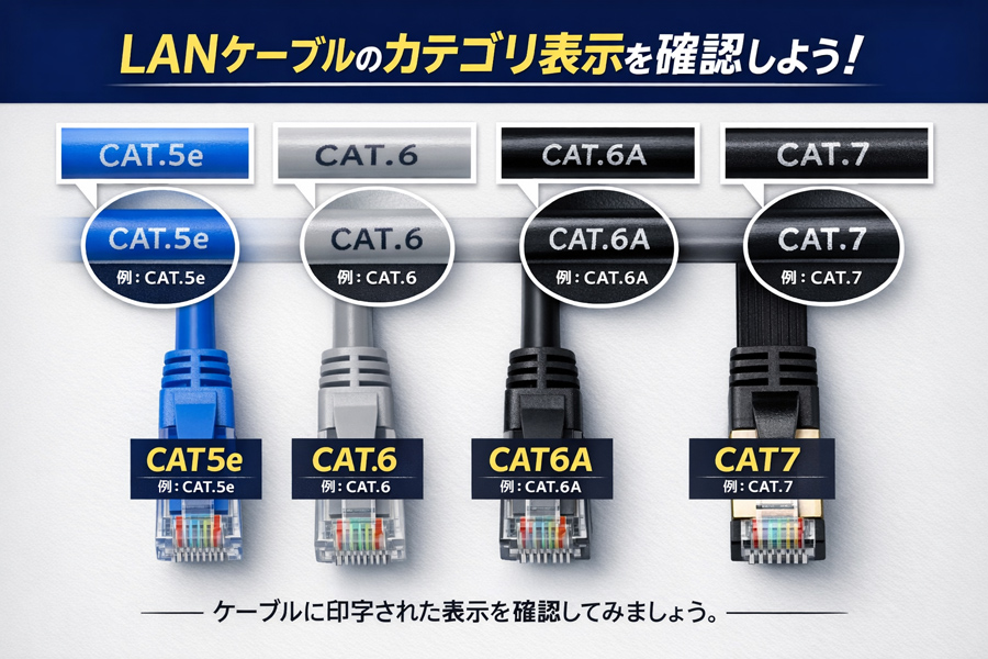 1_2．LANケーブルの規格（カテゴリ）が古い可能性