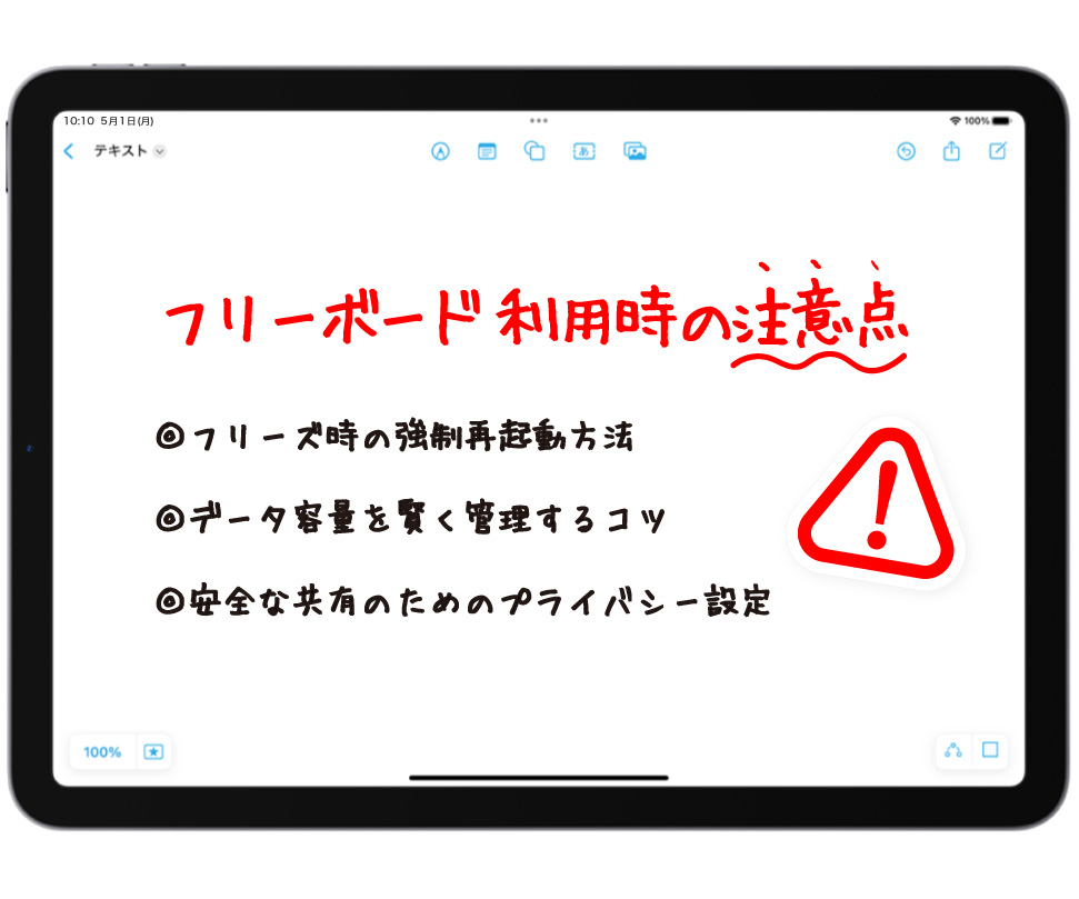 フリーボード利用時の注意点