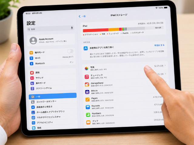 2_3．対処法③ストレージ容量を確認し、不要なデータを削除