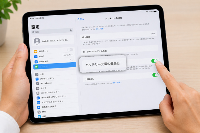 2_6．対処法⑥バッテリー状態を確認し最適化を有効化